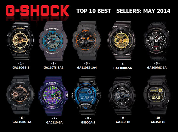Những mẫu đồng hồ Casio G-shock bán tốt nhất tháng 5/2014
