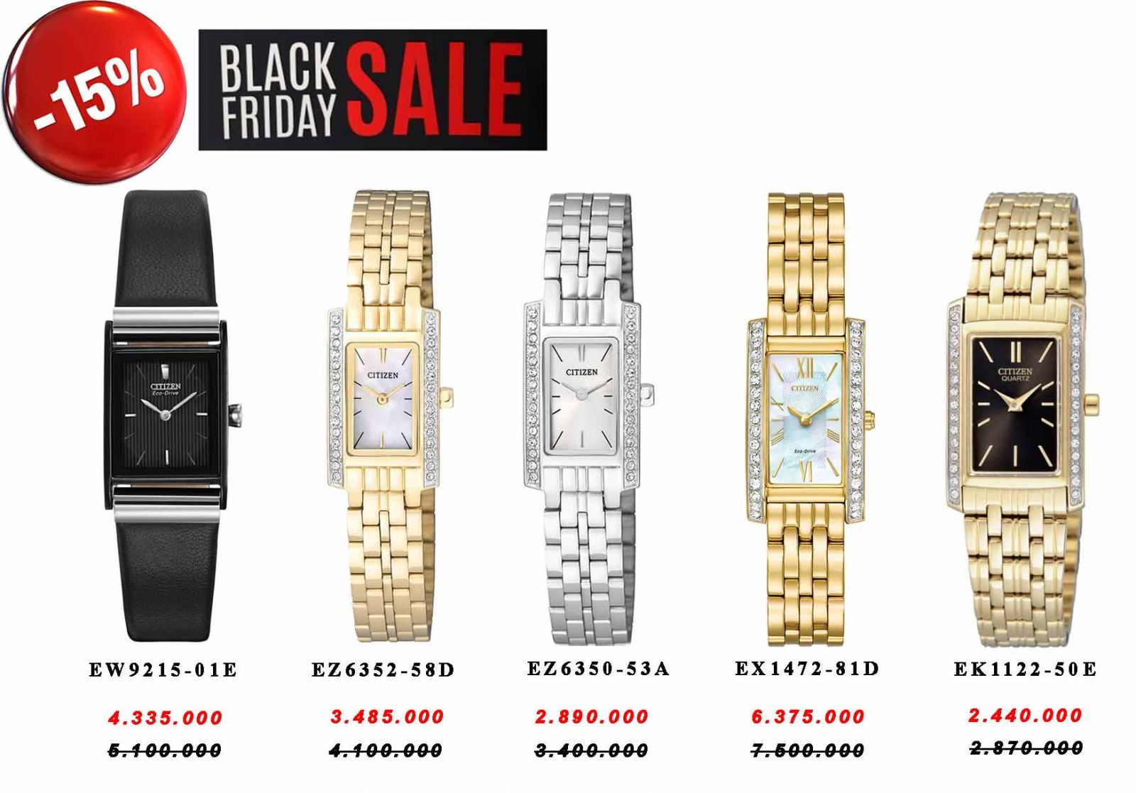 Black Friday 2017 giảm giá từ 15 - 20% tất cả sản phẩm đồng hồ đeo tay chính hàng