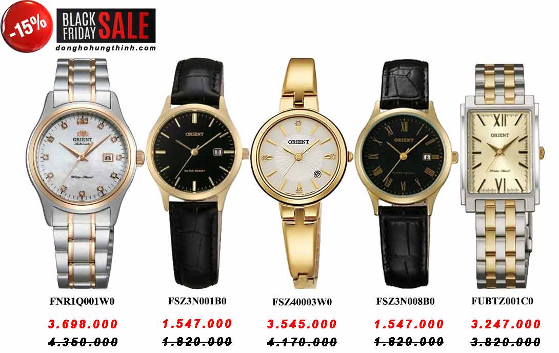Black Friday 2017 giảm giá từ 15 - 20% tất cả sản phẩm đồng hồ đeo tay chính hàng