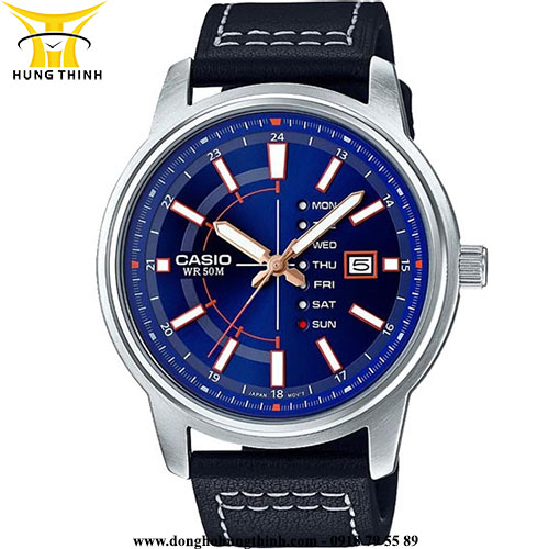 ng h chinh hang CASIO NAM DAY DA 6 KIM MTP E128L 2A1VDF